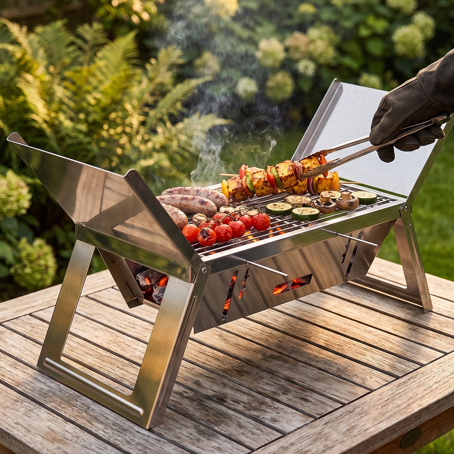 portable foldable BBQ grill stove