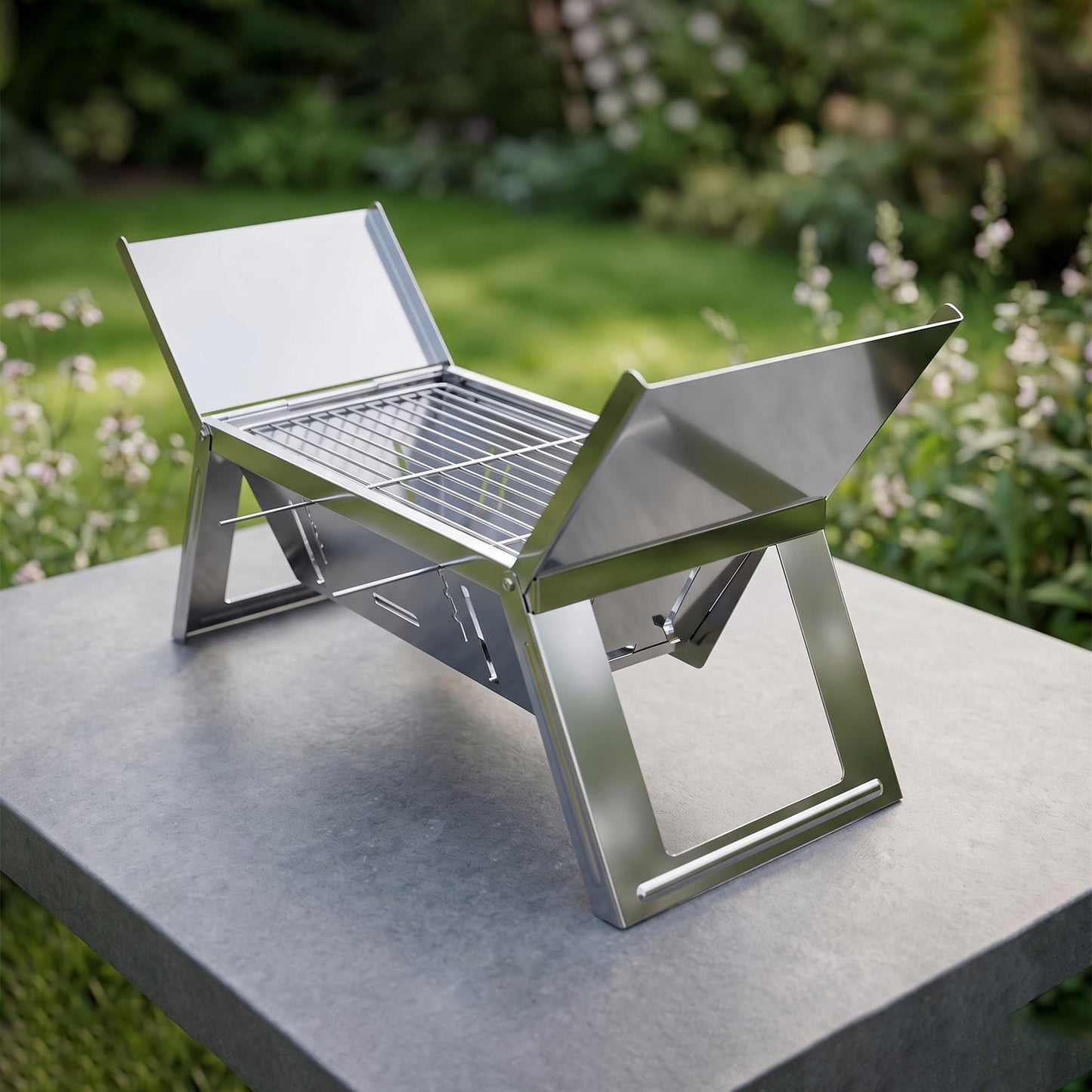 compact foldable barbecue grill stand
