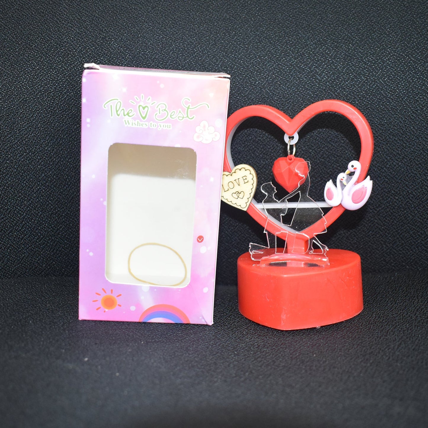 Heart showpiece with LED light back view India
