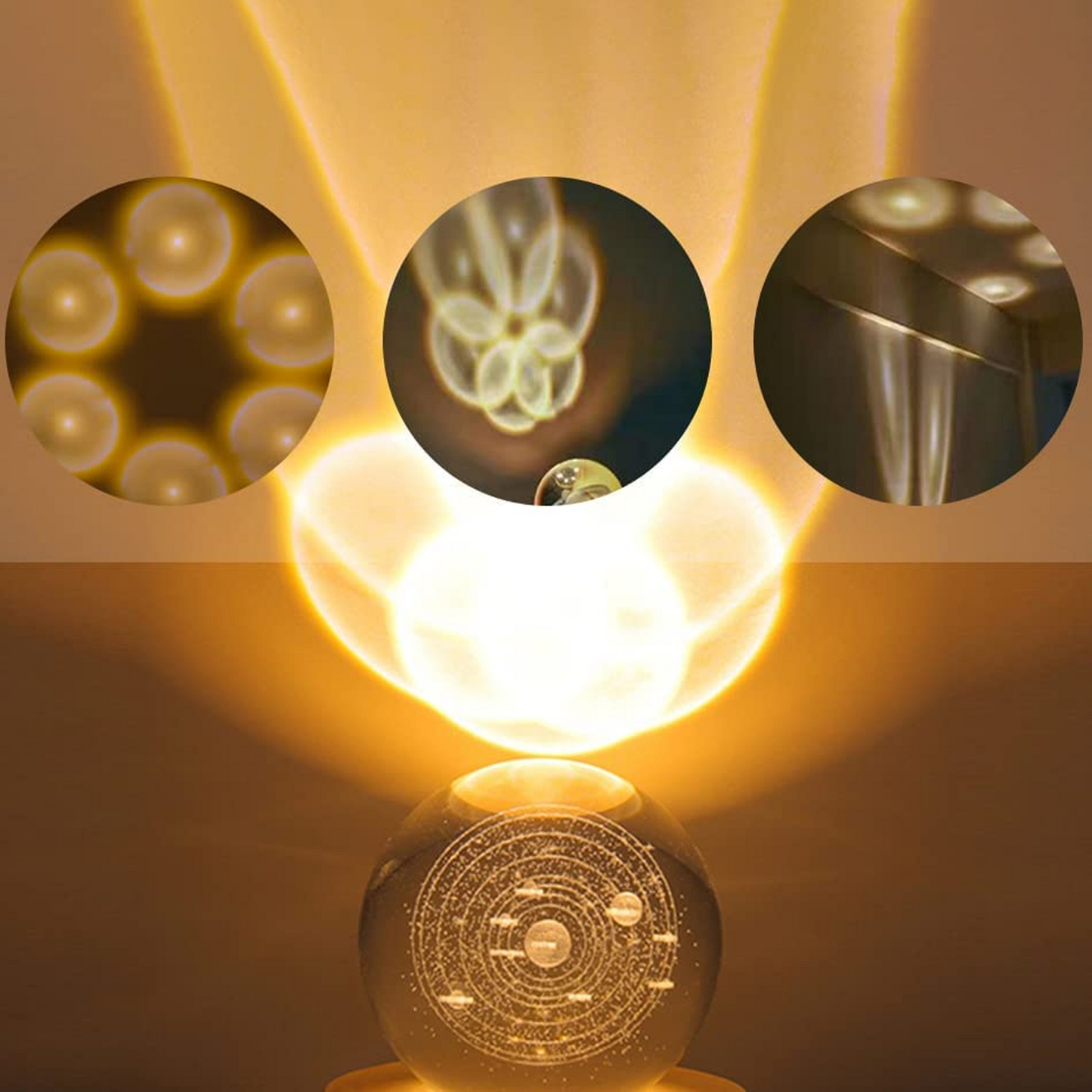 3D Crystal Ball Night Lamp (1 PC)