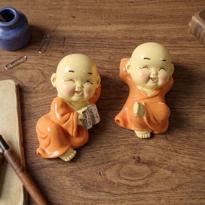Adorable Mini Monk Buddha Idol Set (8 Pc)