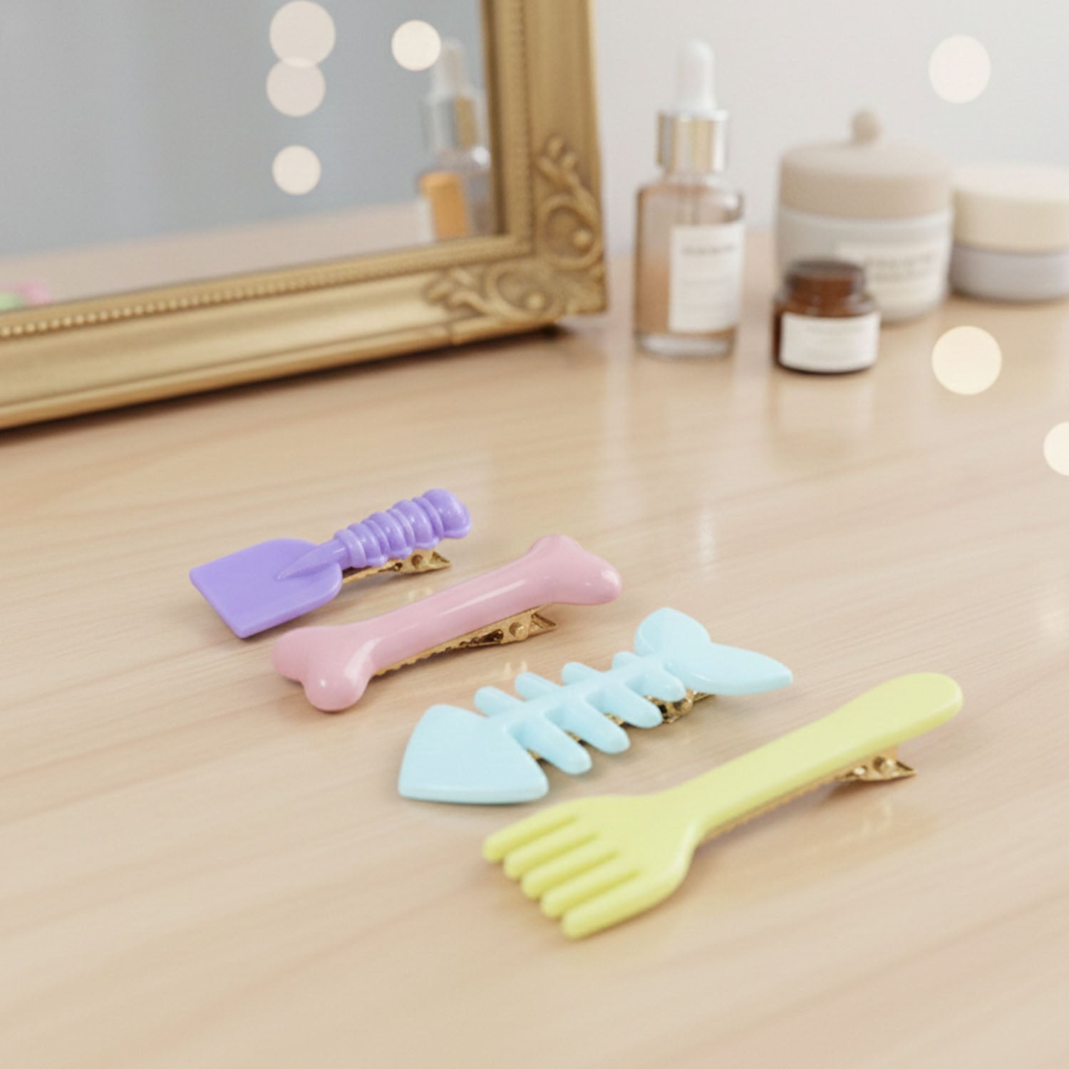Trendy cute food hair clips