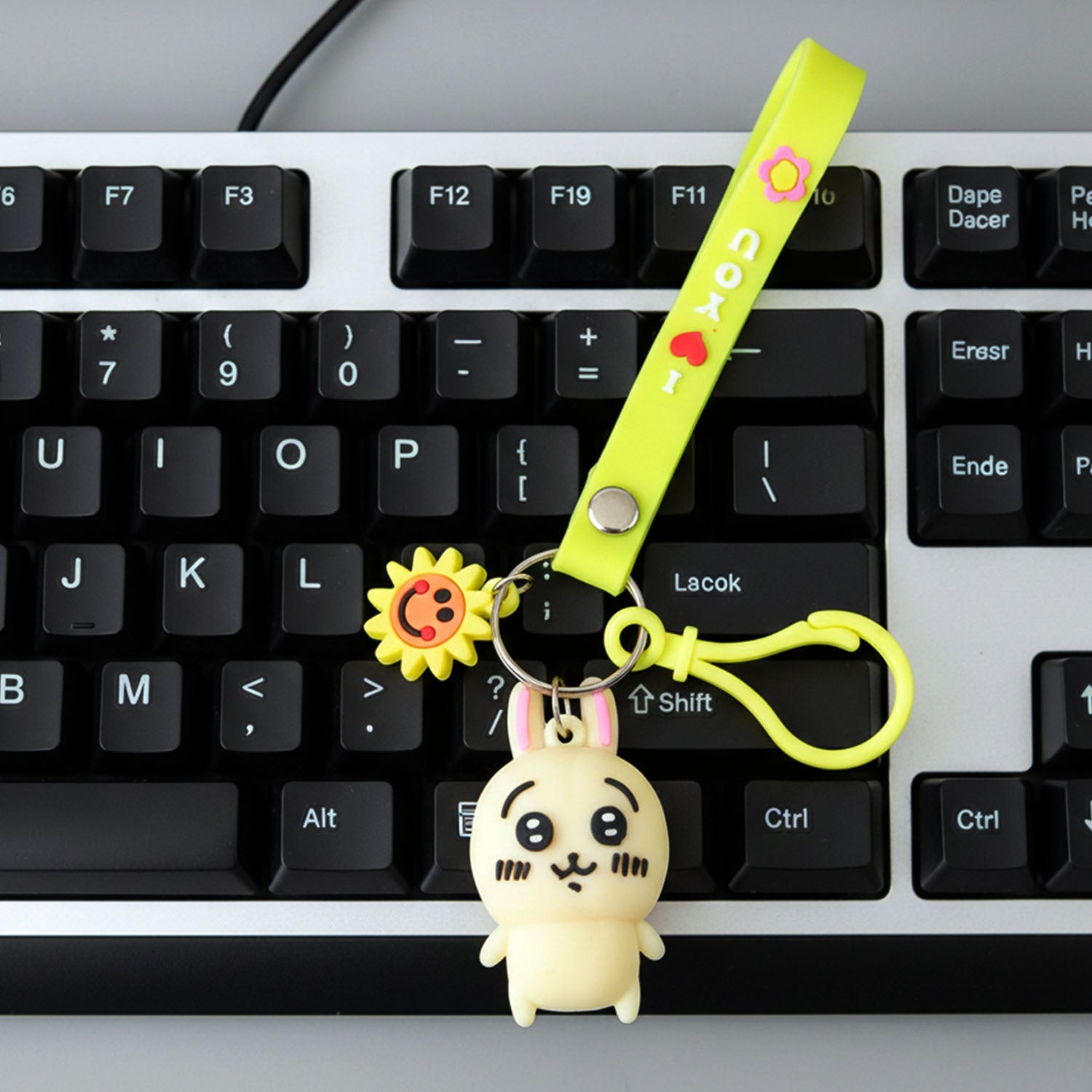 Soft silicone bunny bag accessory