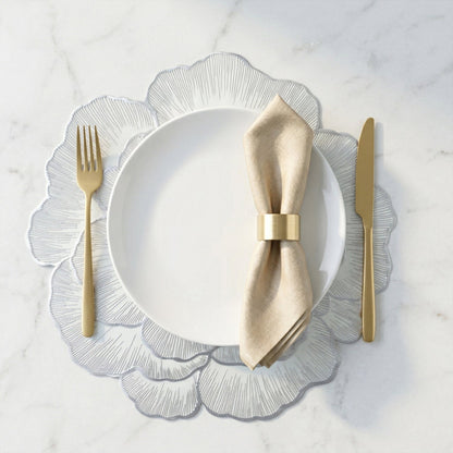 Round Floral Design PVC Table Mat 1 Pc 36x36 Cm