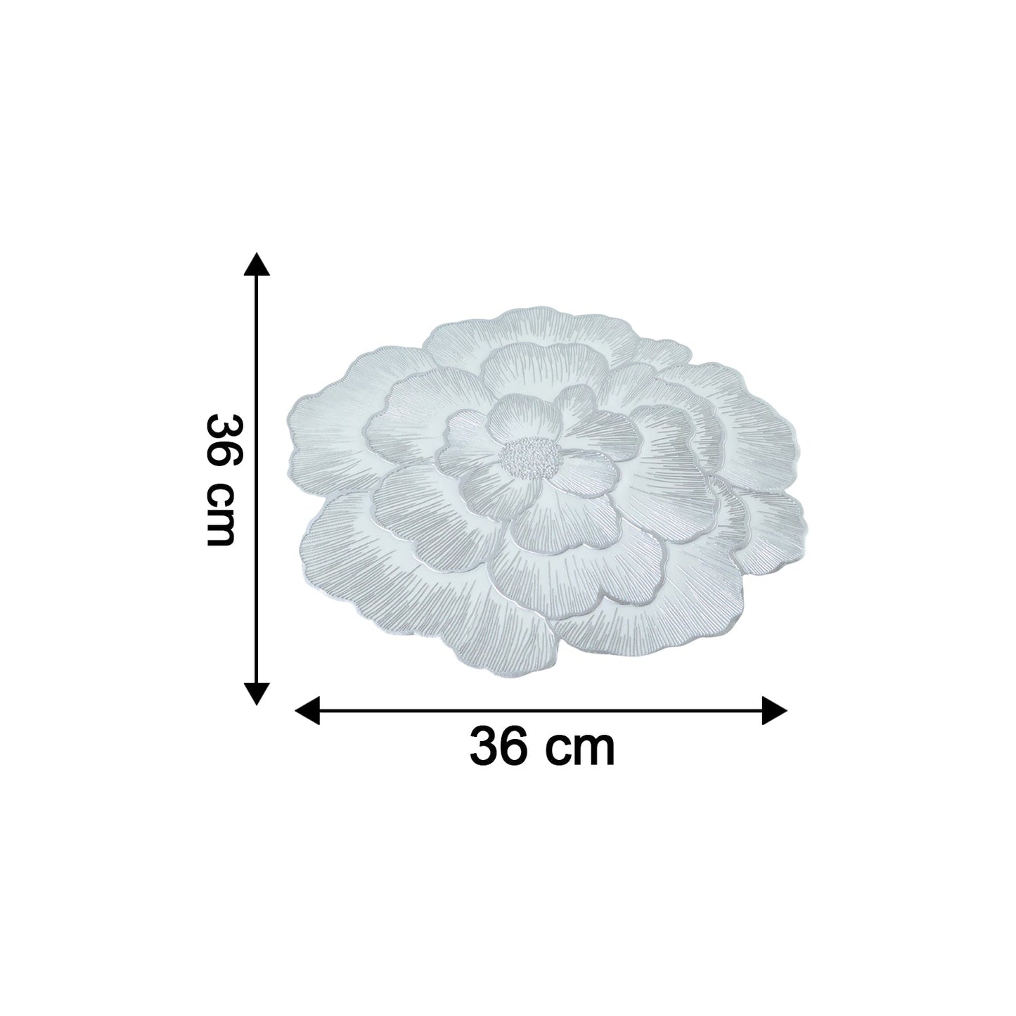 Round Floral Design PVC Table Mat 1 Pc 36x36 Cm