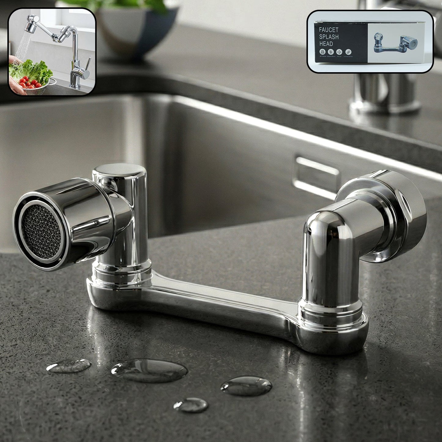 360 rotating faucet splash head
