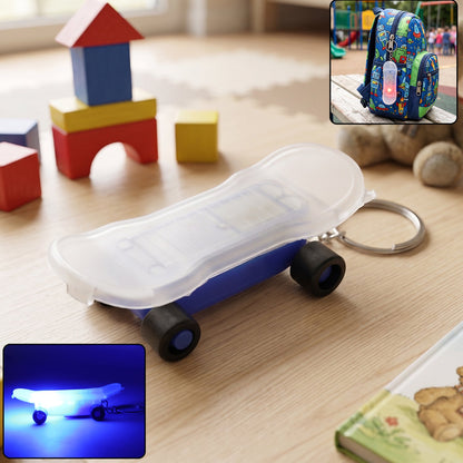 Mini Skateboard Shape LED Keychain (1 Pc)