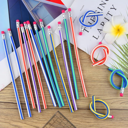7-Piece Multicolored Swirl Design Pencils Set with Eraser