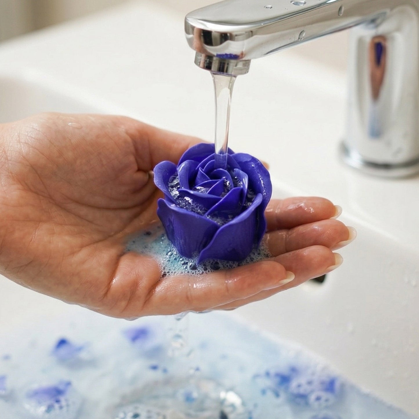 floral rose bath soap set