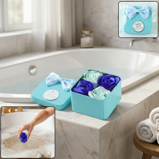 Rose flower soap gift set