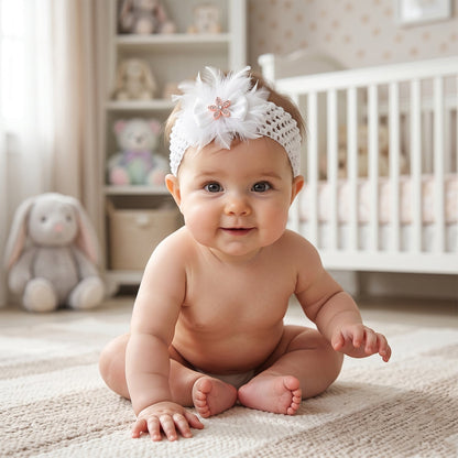 Cute Soft Elastic Floral Baby Headband Stylish Stretchable Hair Band (1 Pc)
