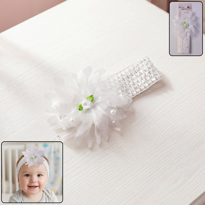 Cute Soft Elastic Floral Baby Headband Stylish Stretchable Hair Band (1 Pc)