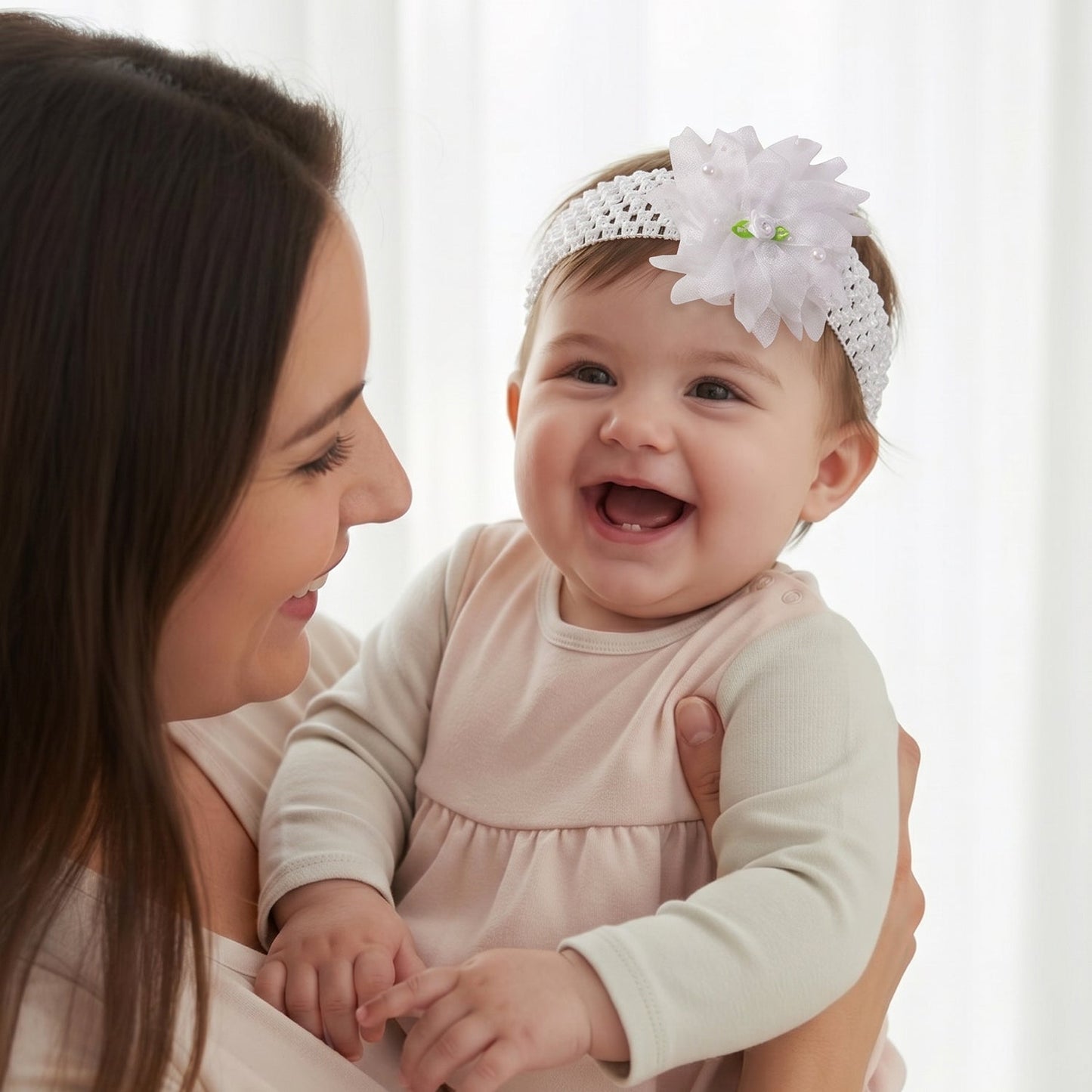 Cute Soft Elastic Floral Baby Headband Stylish Stretchable Hair Band (1 Pc)