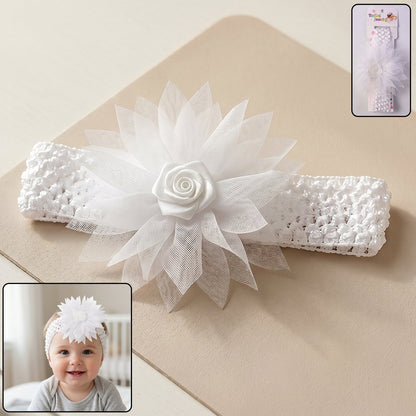 Cute Soft Elastic Floral Baby Headband Stylish Stretchable Hair Band (1 Pc)