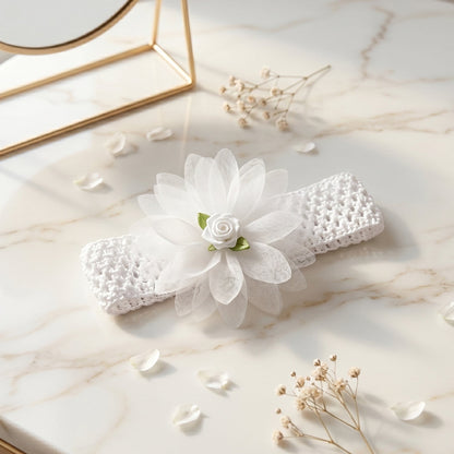 Cute Soft Elastic Floral Baby Headband Stylish Stretchable Hair Band (1 Pc)