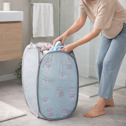 spacious mesh laundry hamper
