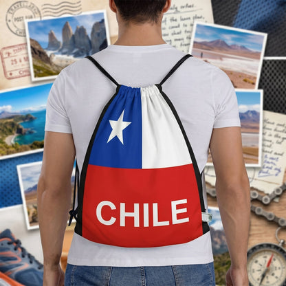 Chile Flag Gym Drawstring Bag