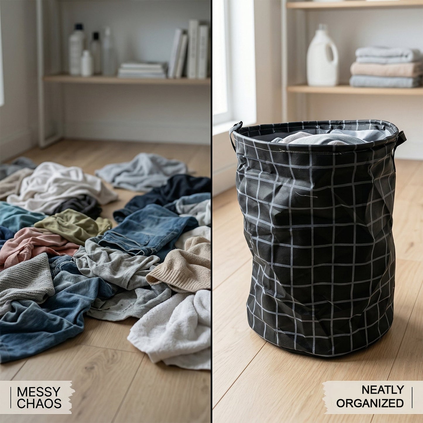 Multipurpose Foldable Laundry Storage Basket (1 Pc, 44x35 Cm)