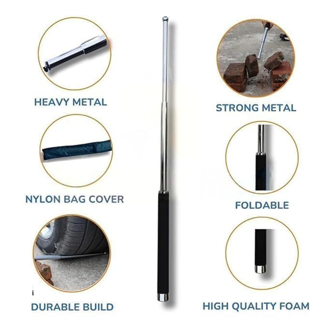  Multi-Function Collapsible Self Defense Stick - scale and size reference