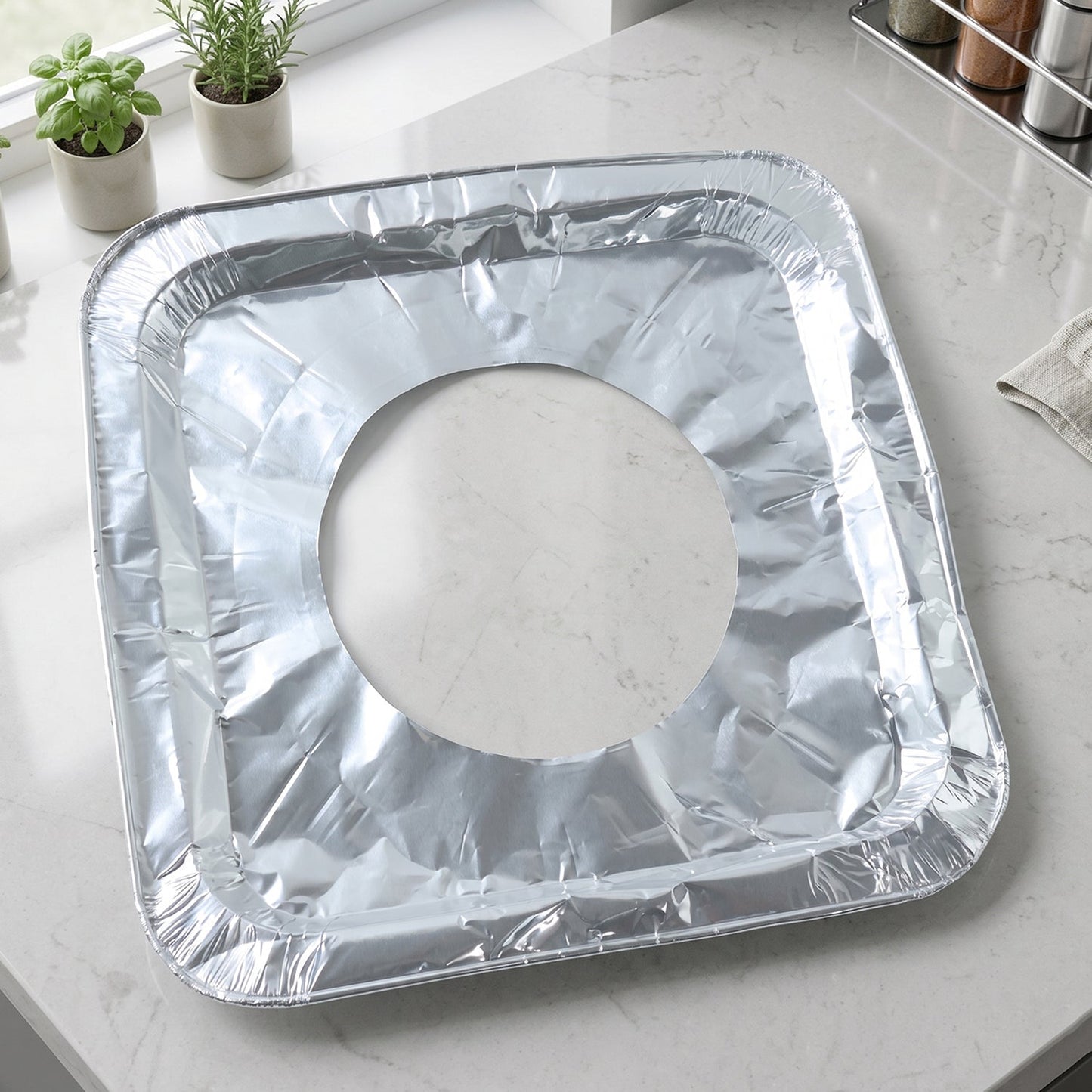Aluminium Gas Stove Protector Covers (10 Pc, 23x23 cm)