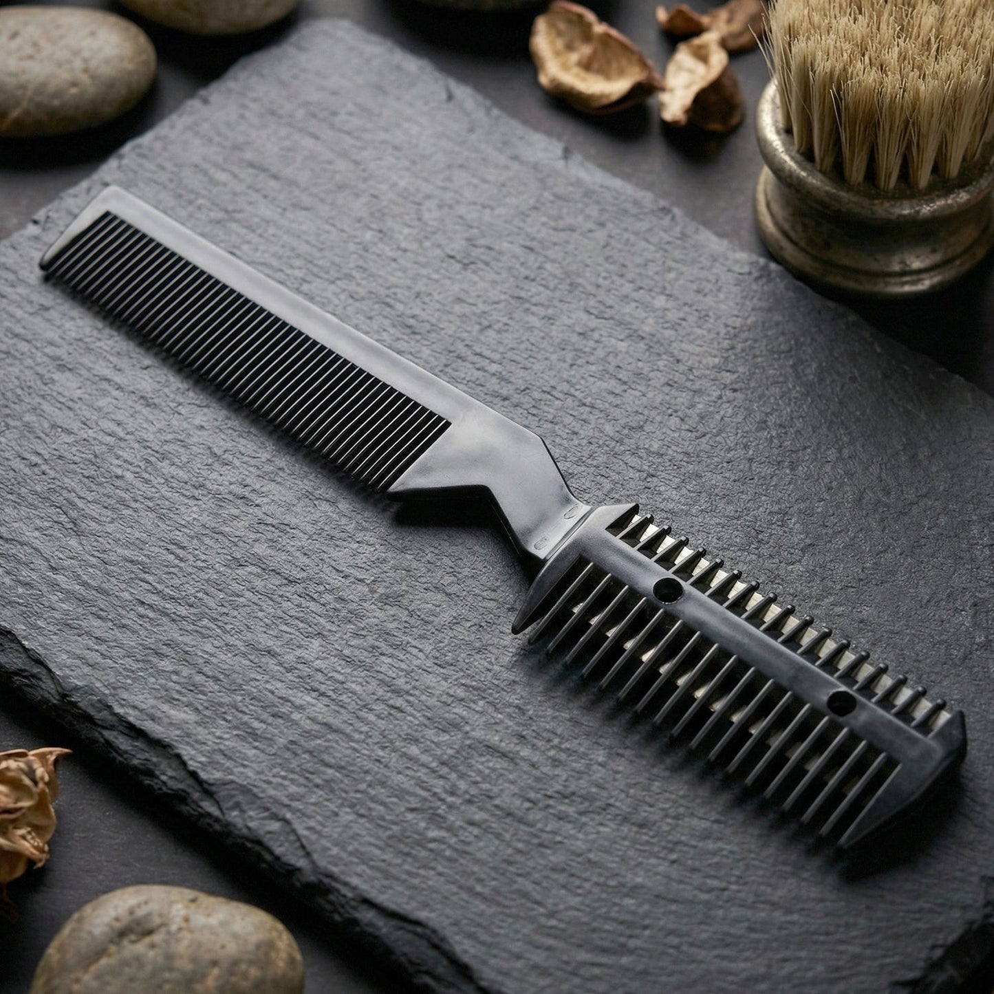 2 in 1 Double-Sided Hair Cutting Comb with Razor Blade (1 Pc)