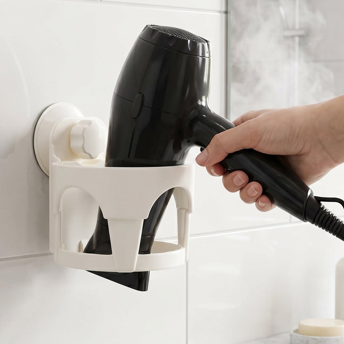 Hair Dryer Holder with Suction Cup for Easy Storage and Convenient Use, 1 Pc
