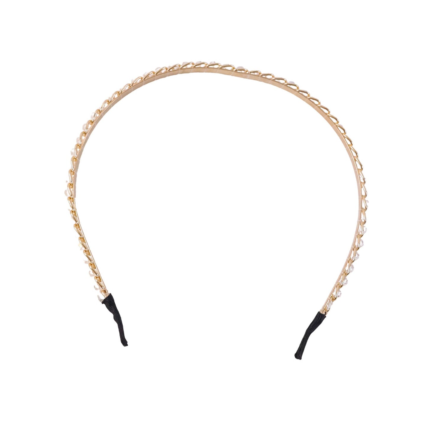 Decorative metal hair band with stones