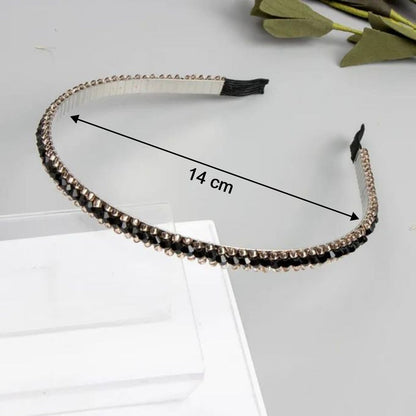 Premium black embellished headband