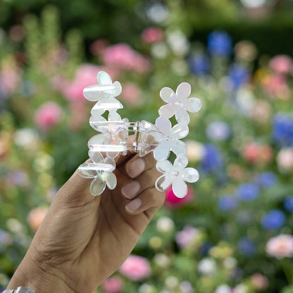 Elegant Transparent Floral Hair Claw Clip (1 Pc)