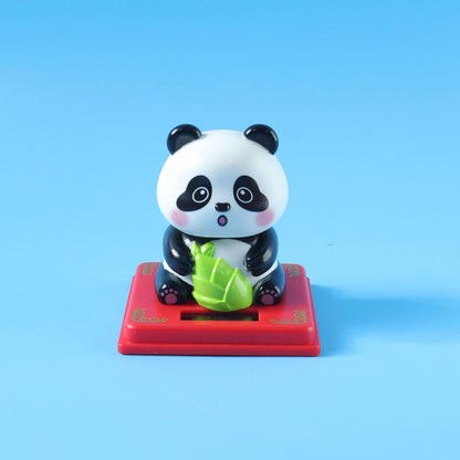 Solar energy powered panda decor