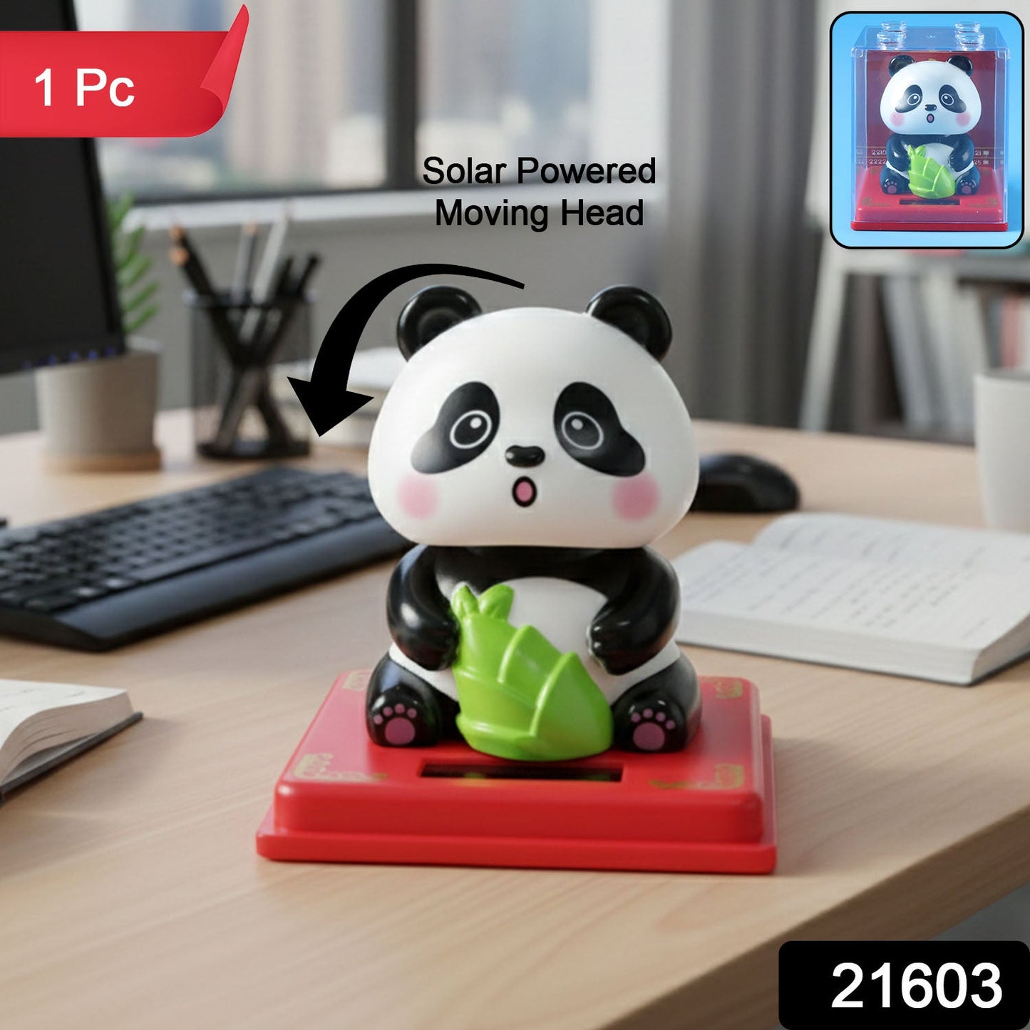 Cute panda solar desk decor