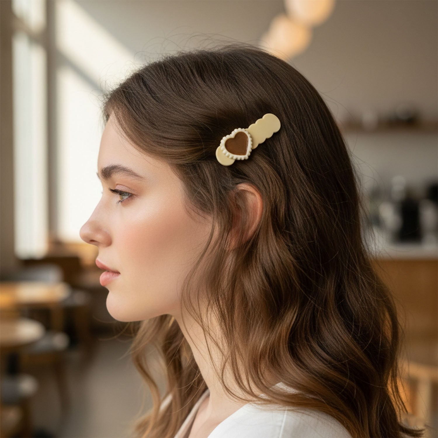 Romantic heart pattern hair pins