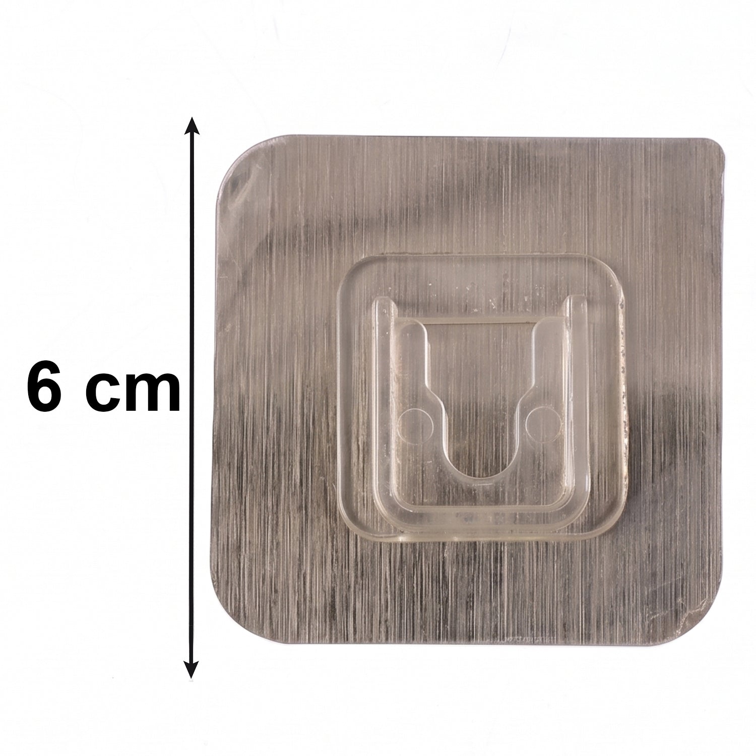 Transparent wall hook attached to smooth indoor surface