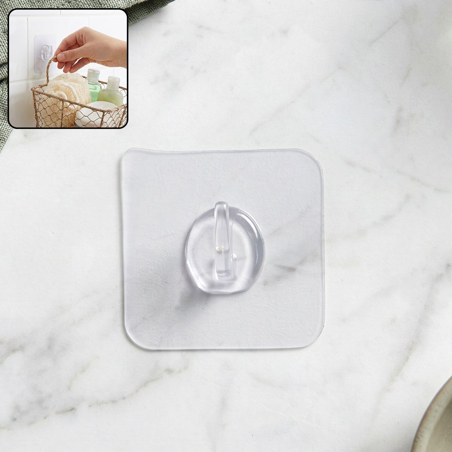 Transparent Self-Adhesive Single Wall Hook 