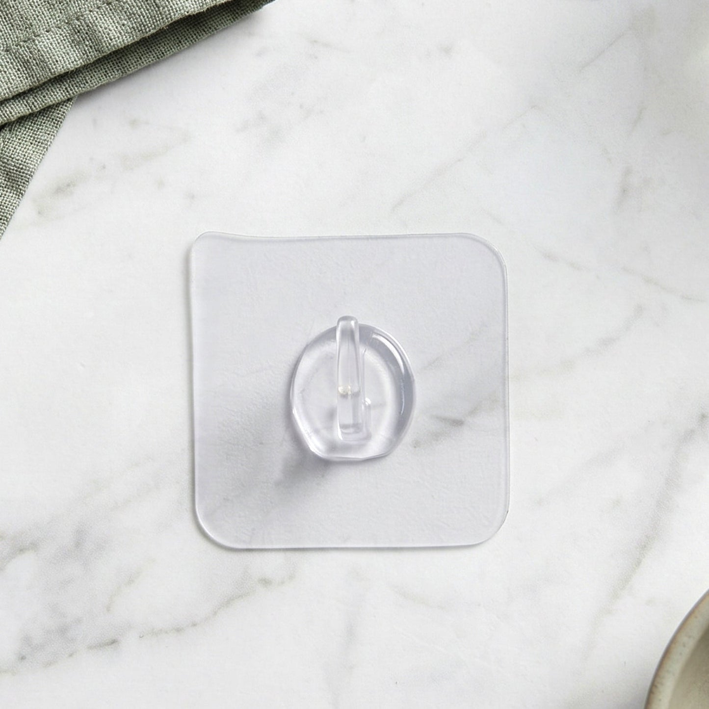 Transparent Square Self Adhesive Wall Utility Hook (1 Pc)