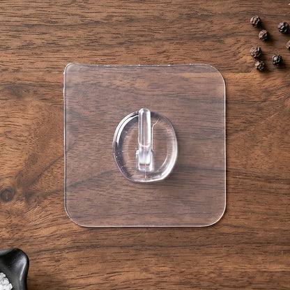 Transparent Square Self Adhesive Wall Utility Hook (1 Pc)