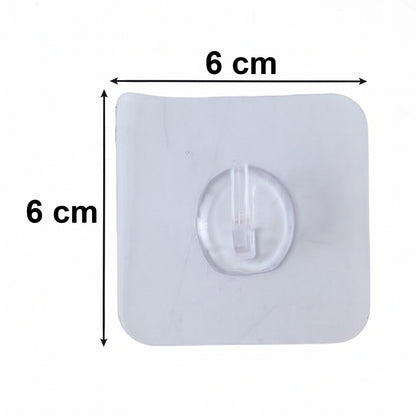 Transparent Square Self Adhesive Wall Utility Hook (1 Pc)