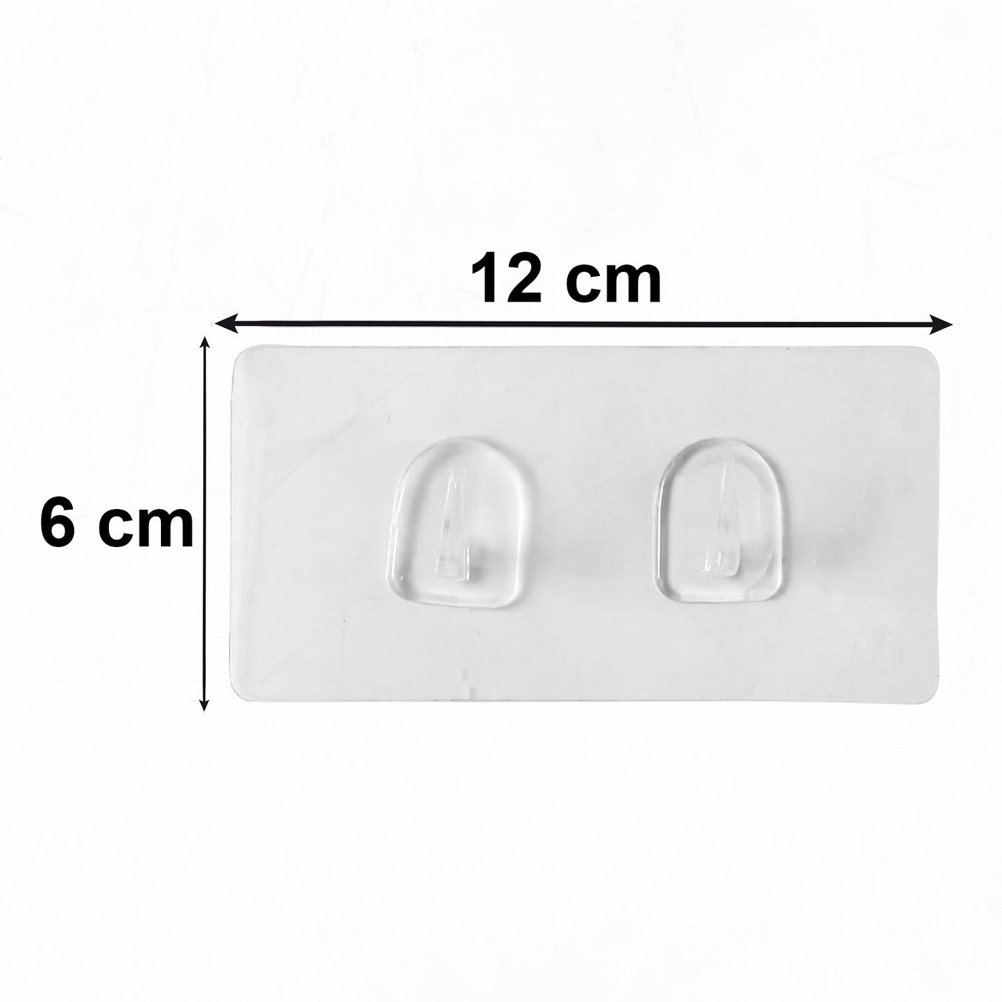 Transparent Double Hook Self Adhesive Wall Sticker (1 Pc)