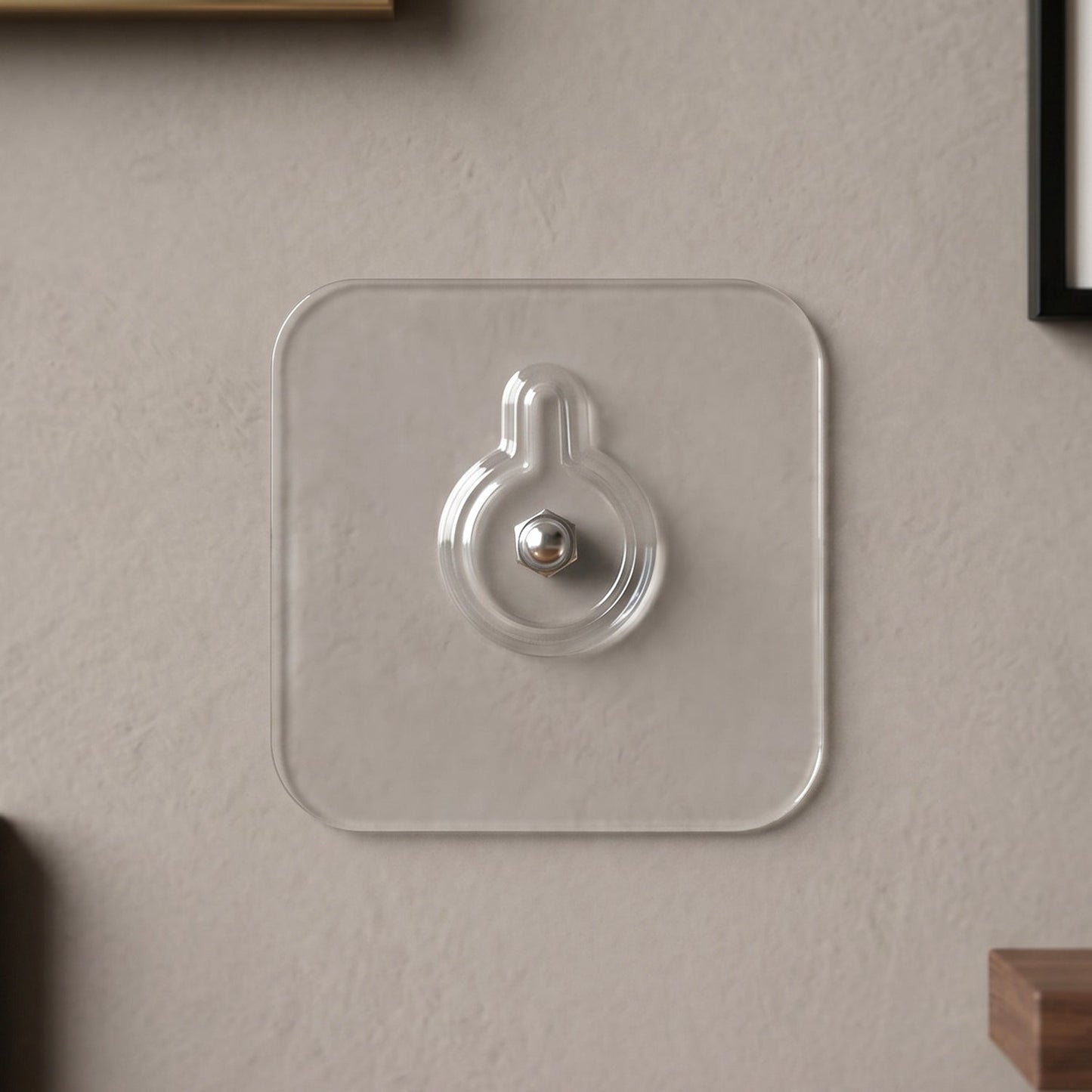 Round Transparent Self Adhesive Utility Wall Hook (1 Pc)