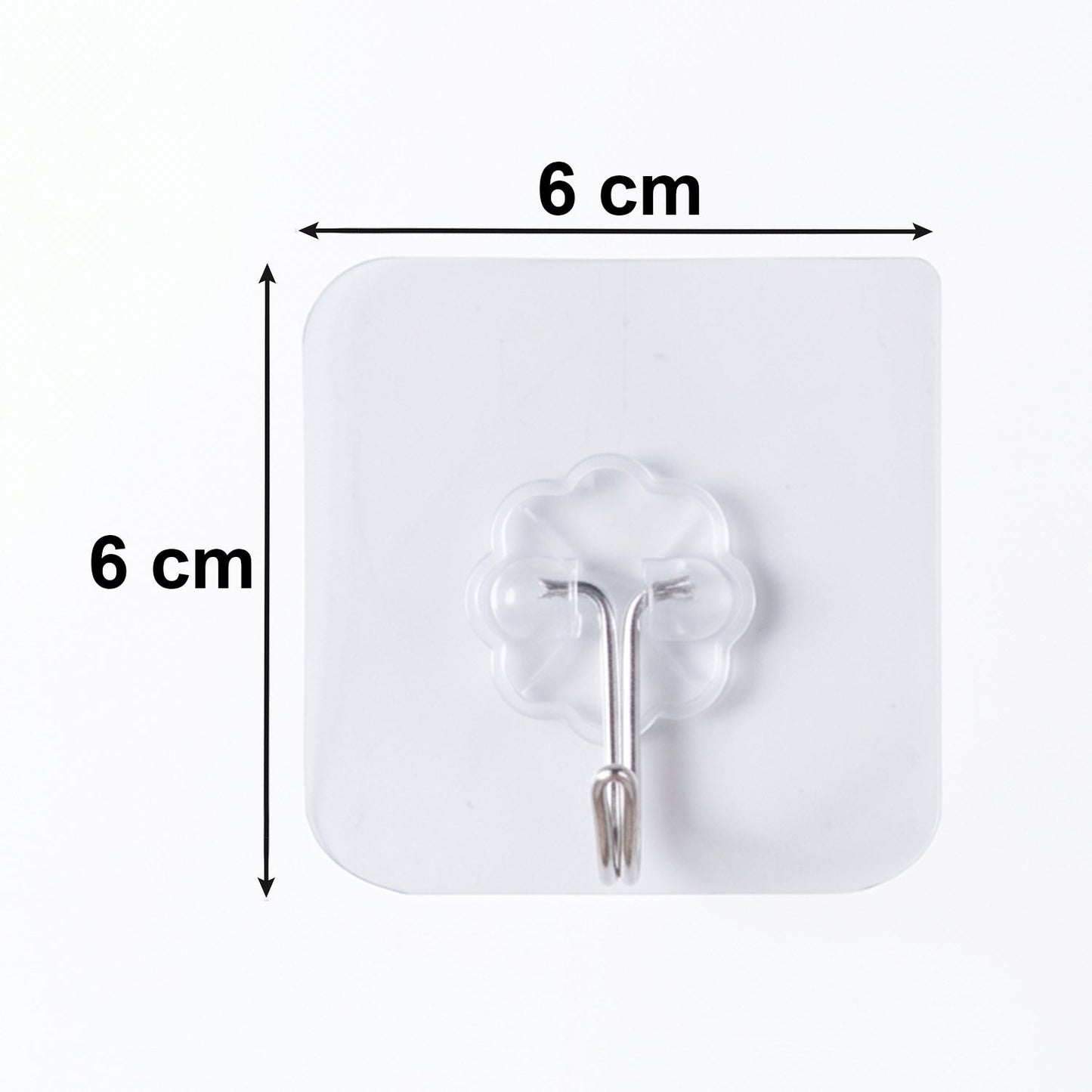 Flower Shape Transparent Self Adhesive Wall Hook (1 Pc)