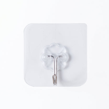 Adhesive Transparent Floral Wall Hook 