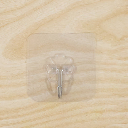 Flower Shape Transparent Self Adhesive Wall Hook (1 Pc)