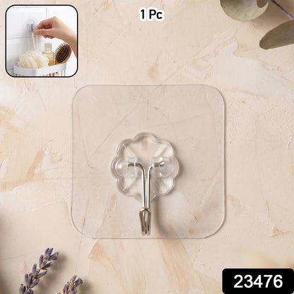 Transparent Flower Design Wall Hook