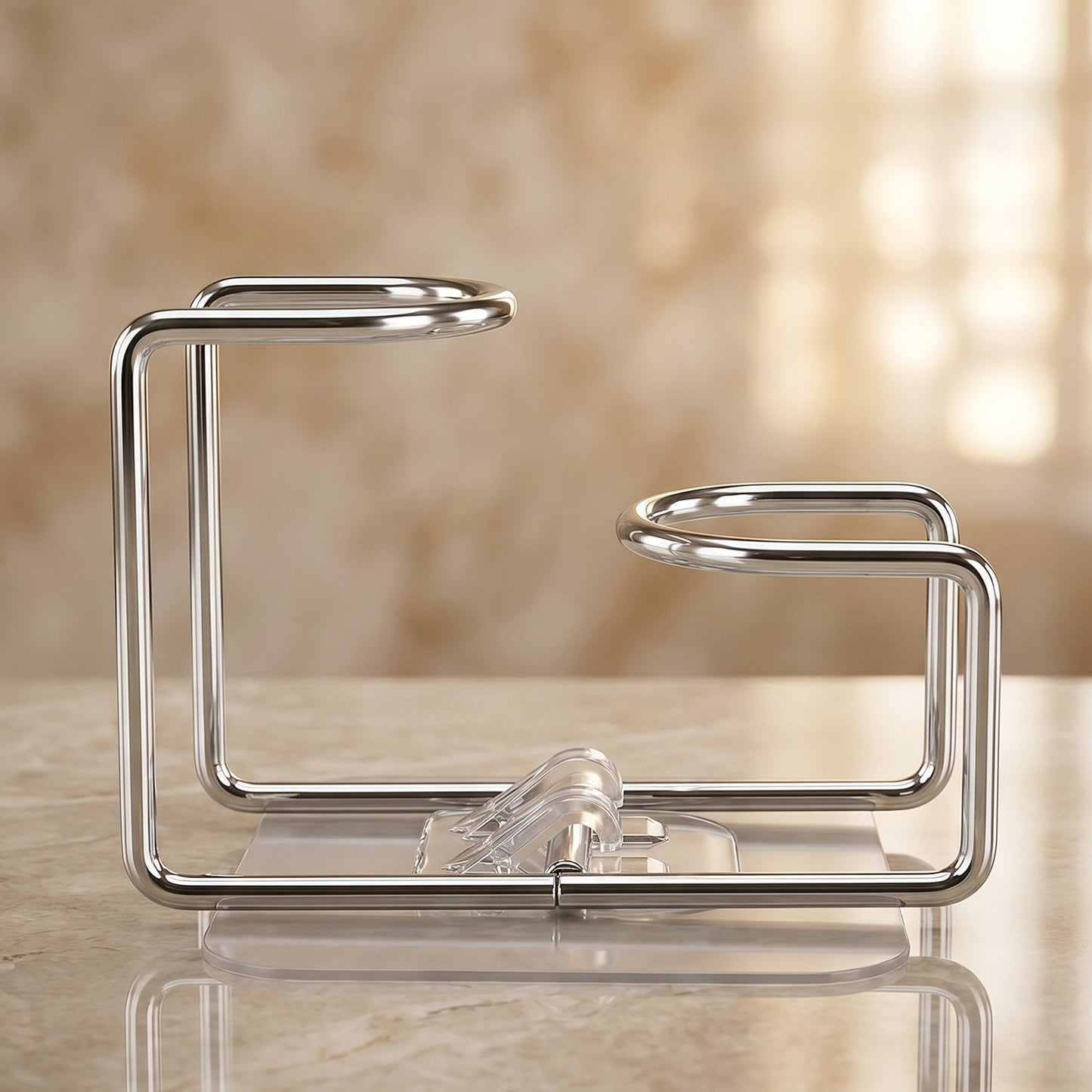 Transparent Double Loop Adhesive Wall Holder Hook (1 Pc)