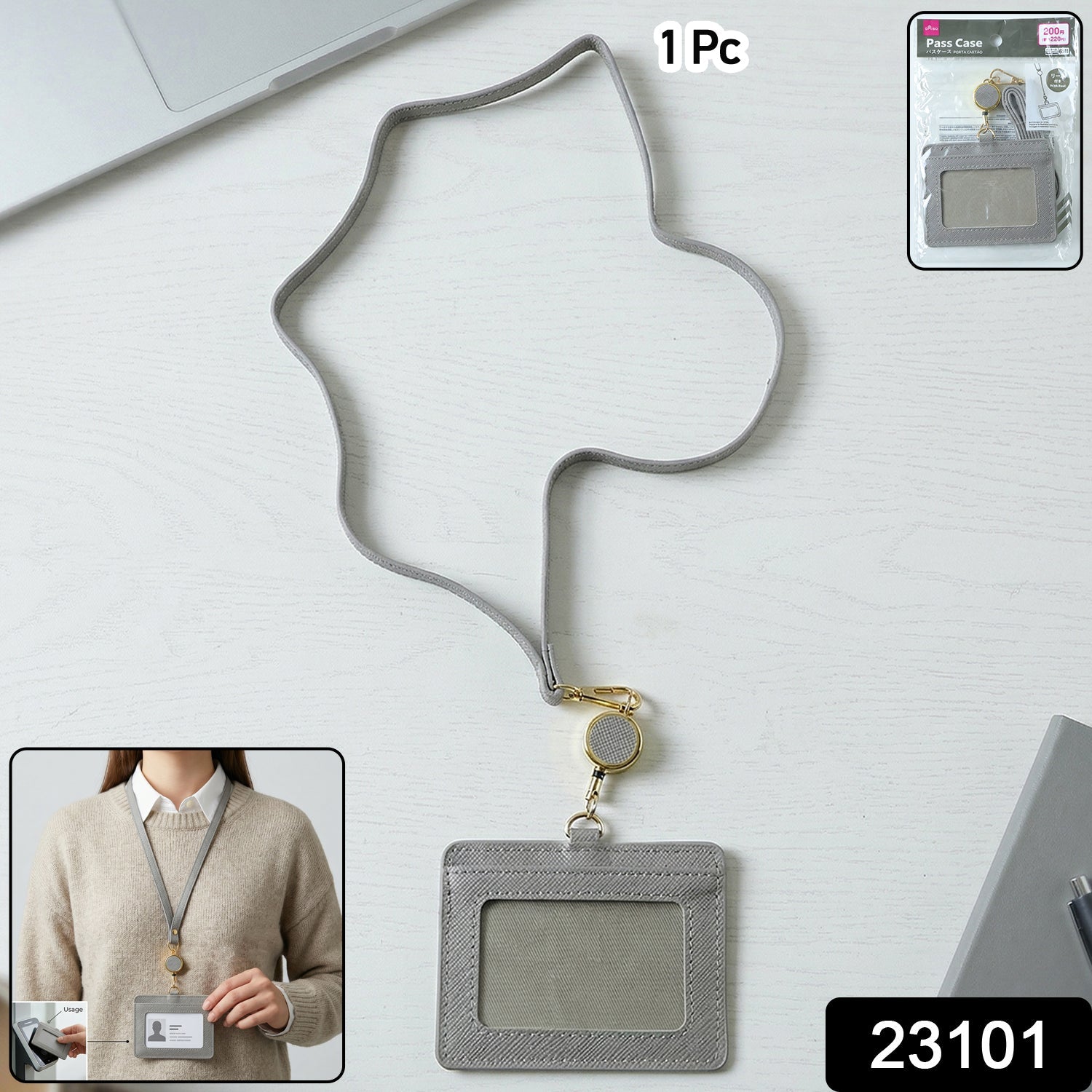  id badge holder with lanyard for office use