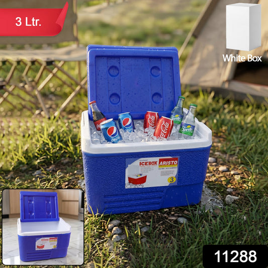 heavy duty insulated ice box cooler 3 litre blue portable