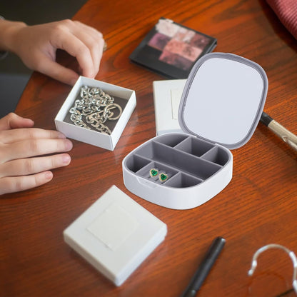 Plastic Jewelry Storage Box with Built-in Mirror (1 Pc)