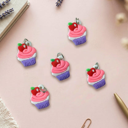 rubber cupcake keychain pack