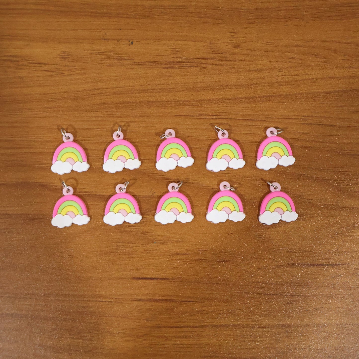 Cute Rainbow Cloud Bag Charm Keychain Set (10 Pc)