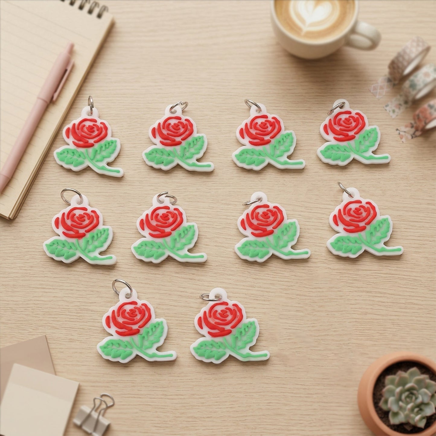 rose design keychain pack